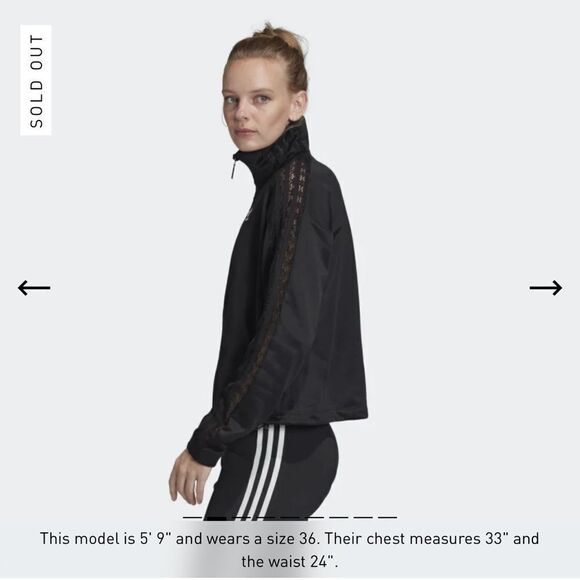 Adidas Lace Track Jacket- Black - Size Xxs - Picture 9 of 16